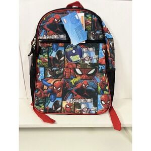 Spider-Man Boys 16" Laptop Backpack‎ with Light Up Badge, Red